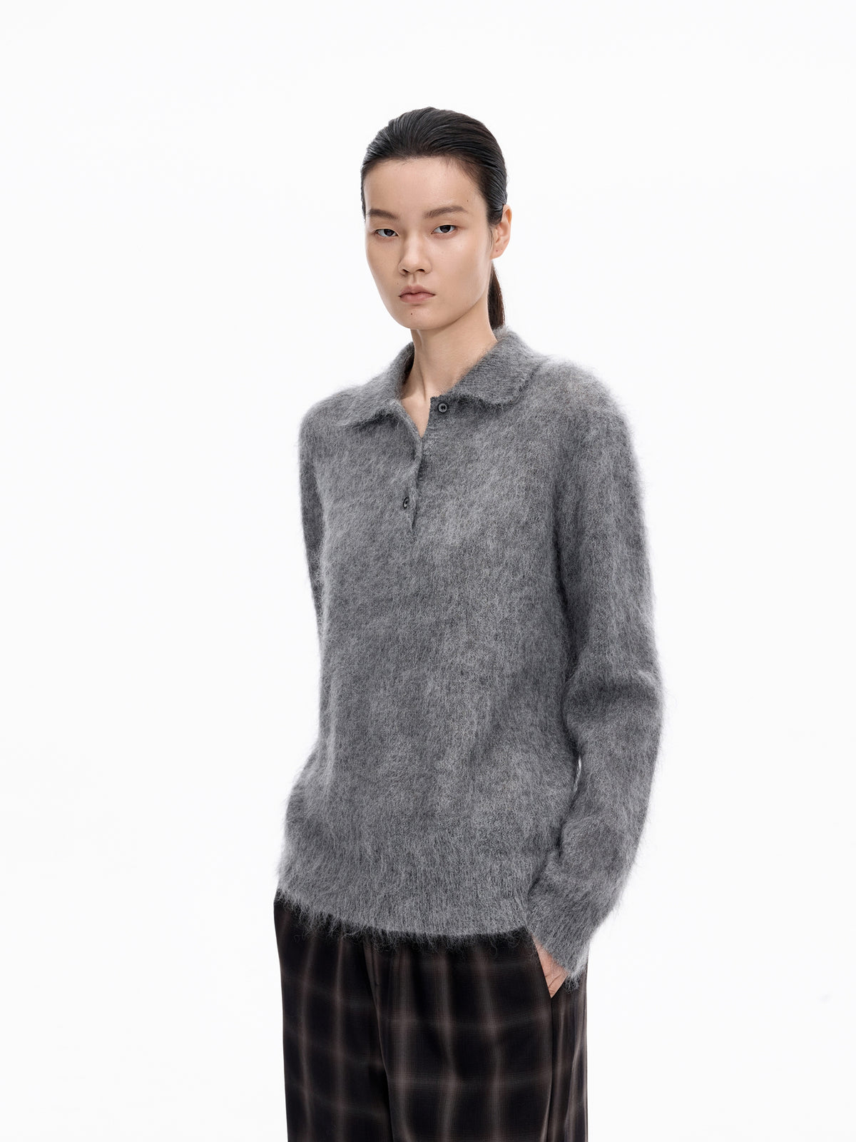 Sweater / JNBY Mohair Wool Blend Collared Pullover