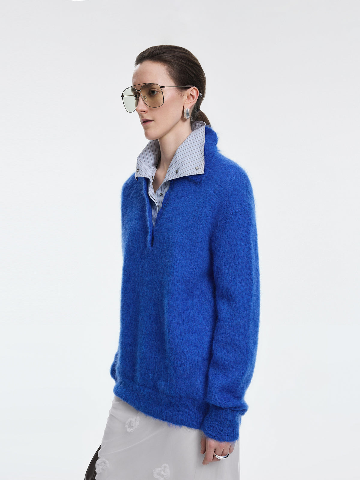 Sweater / JNBY Mohair Wool Blend Collared Pullover