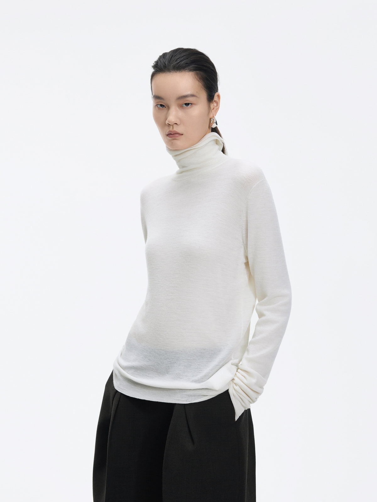Sweater / JNBY Merino Wool Ribbed Turtleneck