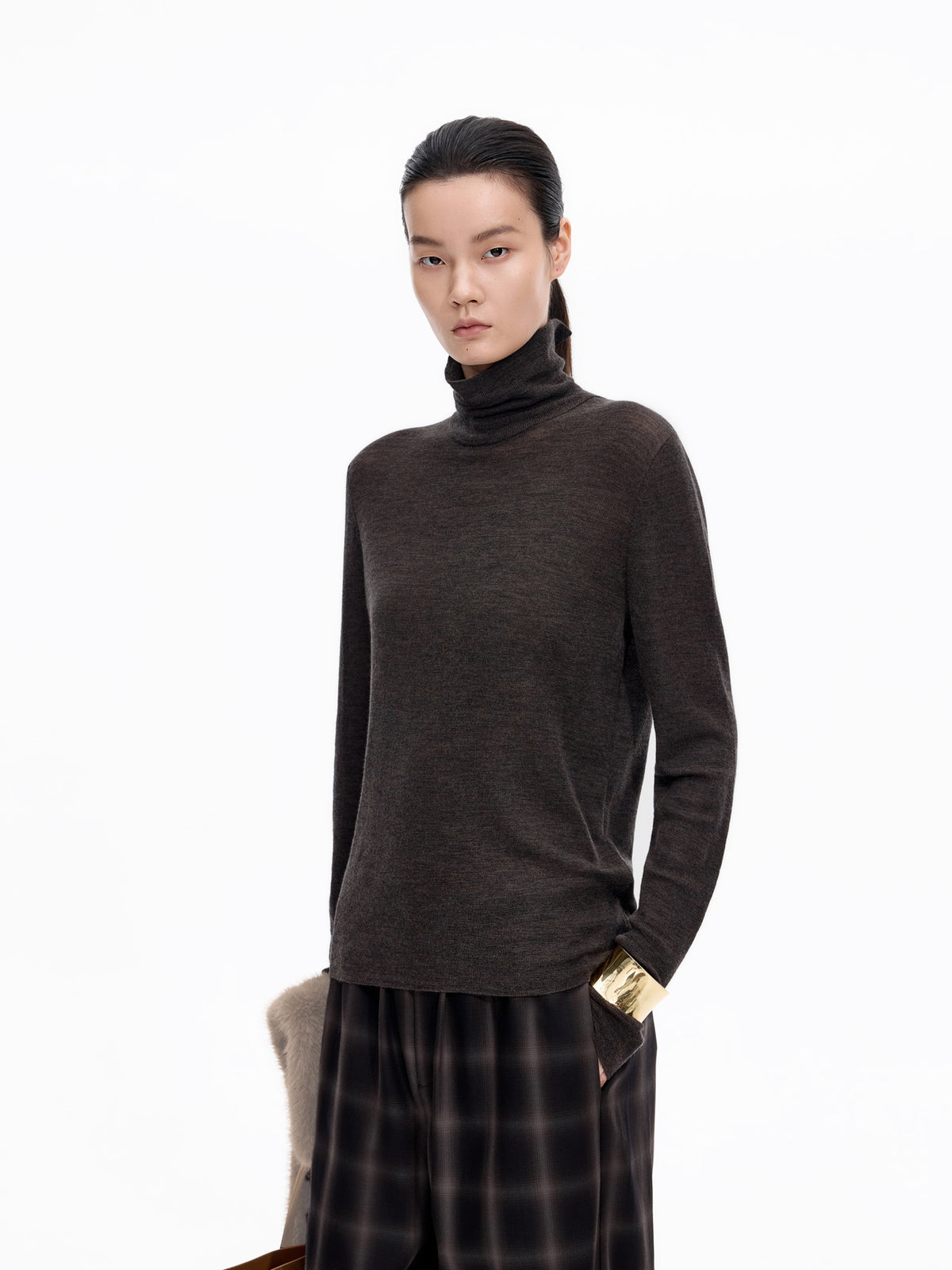 Sweater / JNBY Merino Wool Ribbed Turtleneck