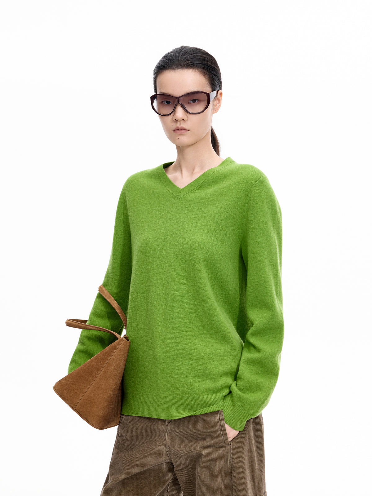 Sweater / JNBY Wool Jacquard V-Neck Pullover