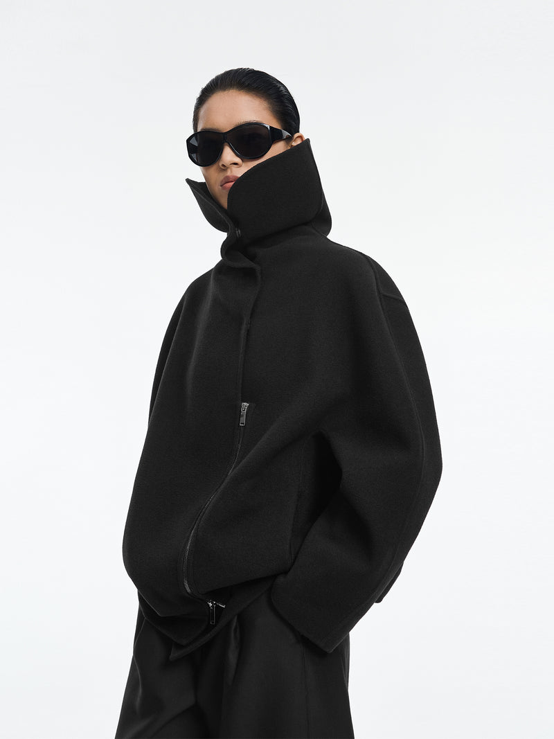 Coat / JNBY Wool Blend Double-Face T-Silhouette Coat