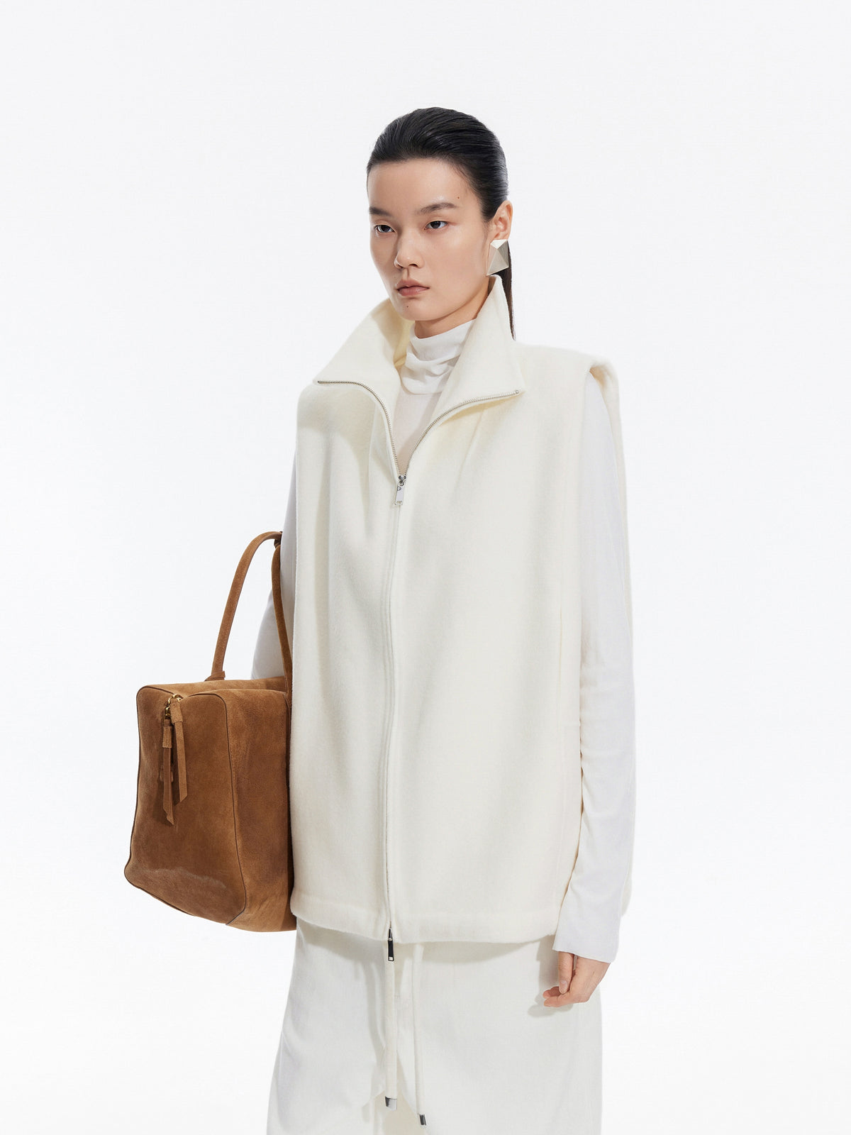 Vest / JNBY Wool Double-Faced Stand Collar Vest
