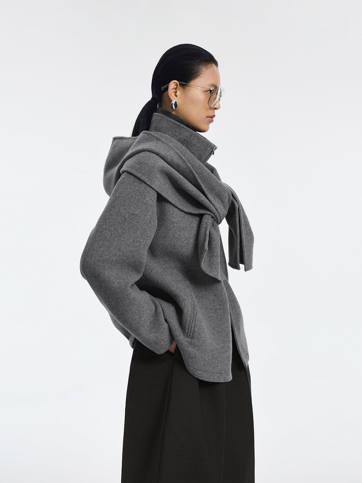 Jacket / JNBY Oversized Wool Blend Double-Face Coat
