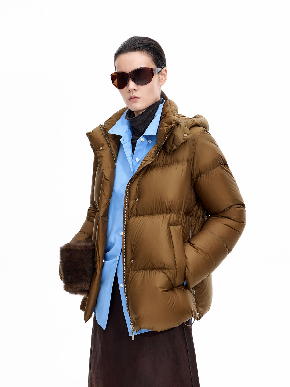 Down Jacket / JNBY 95% White Goose Down Short Puffer