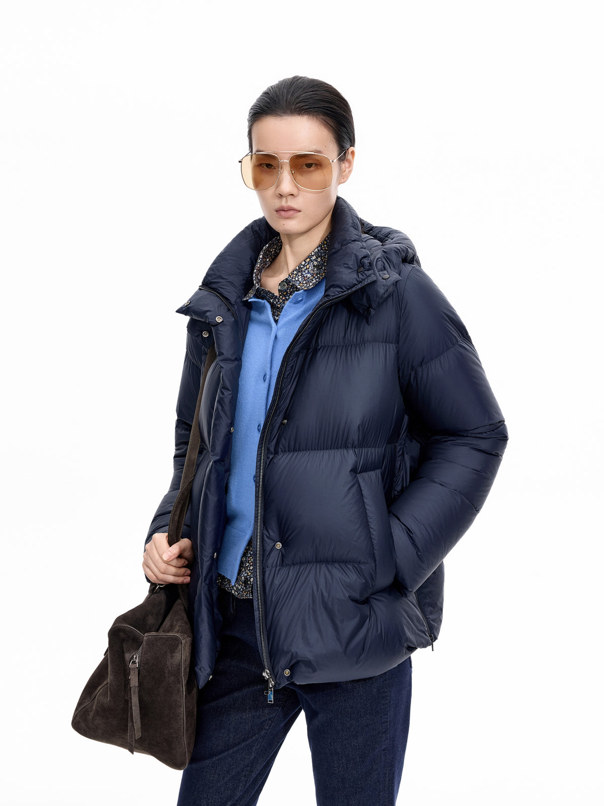 Down Jacket / JNBY 95% White Goose Down Short Puffer
