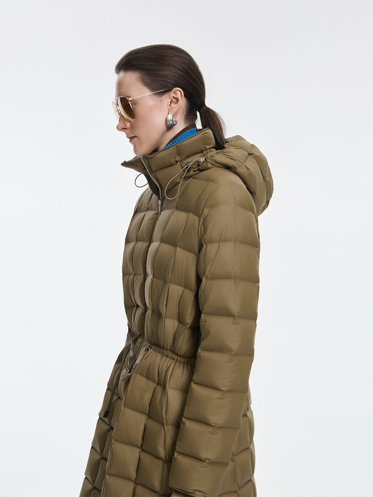 Coat / JNBY A-Line Long Down Coat with Detachable Hood