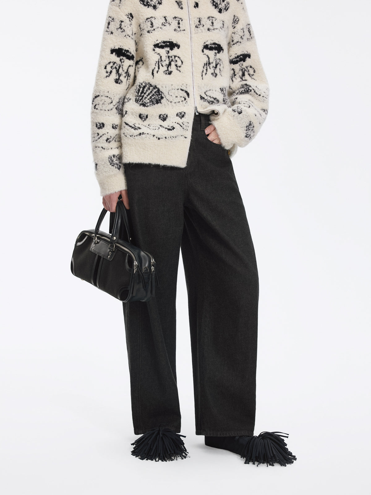 Jeans / JNBY High-Waist Banana Cut Denim Trousers