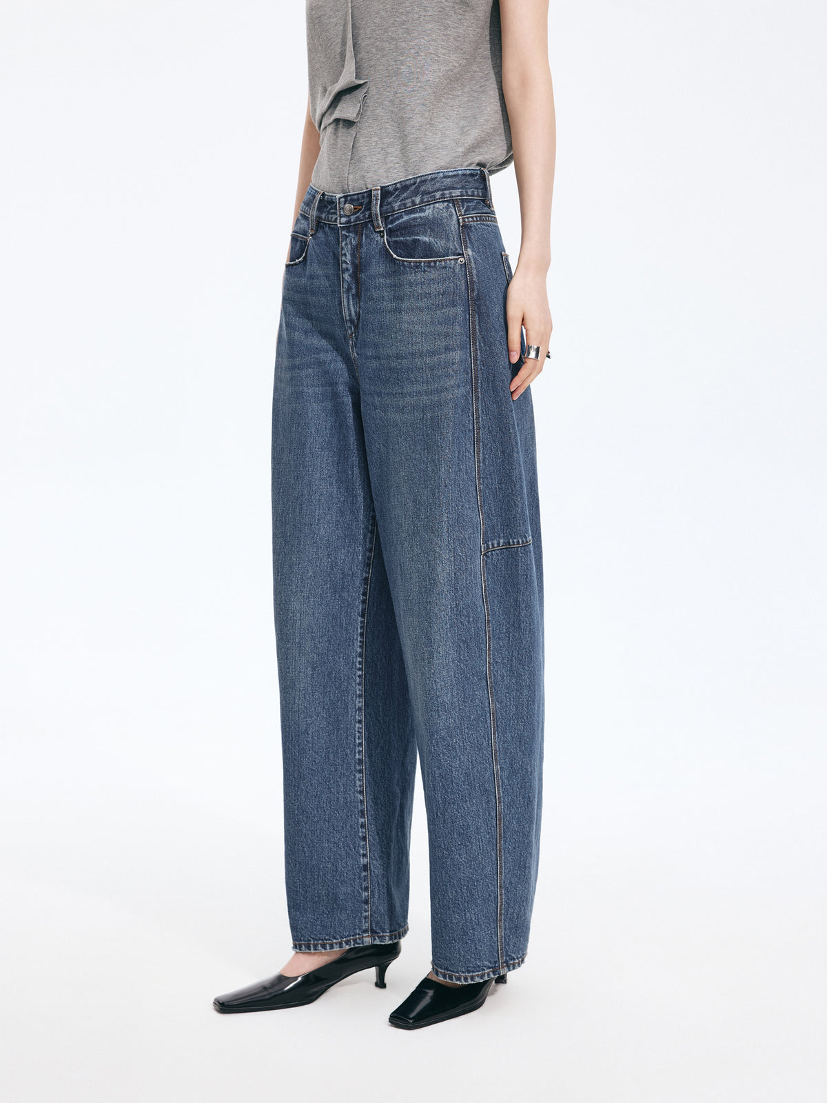 Jeans / JNBY High-Waist Banana Cut Denim Trousers