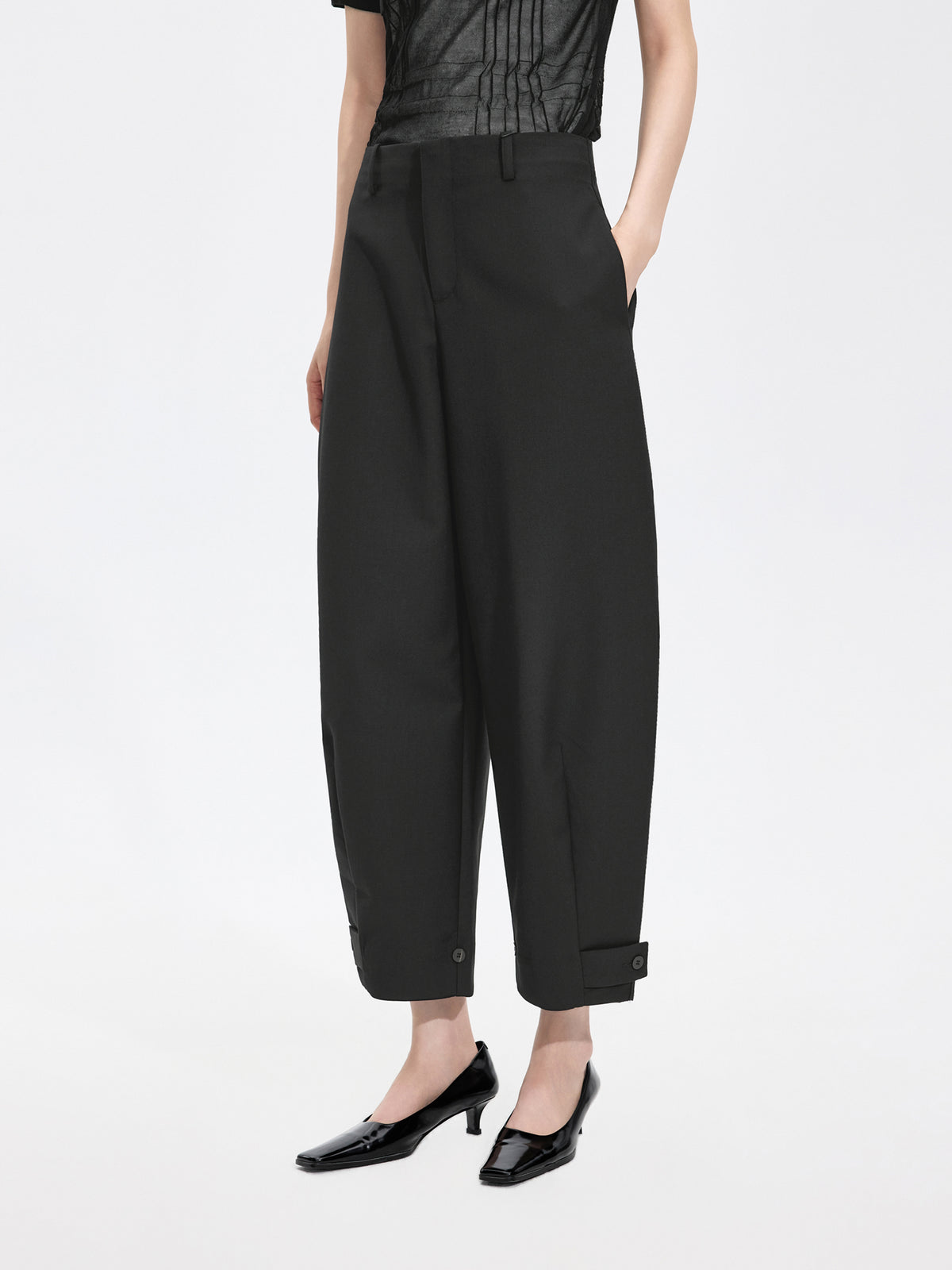 Pants / JNBY Merino Wool Blend Tapered Ankle Pants