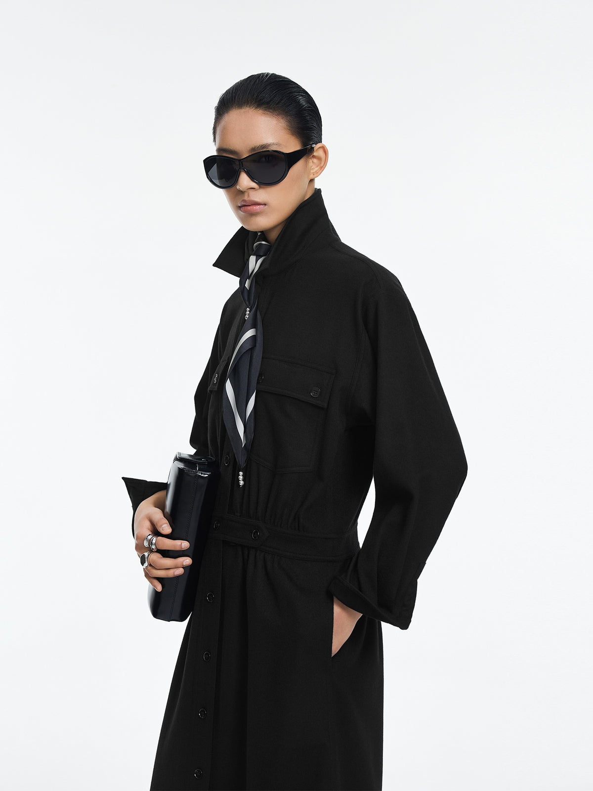 Dress / JNBY Wool Cashmere T-Silhouette Long Dress
