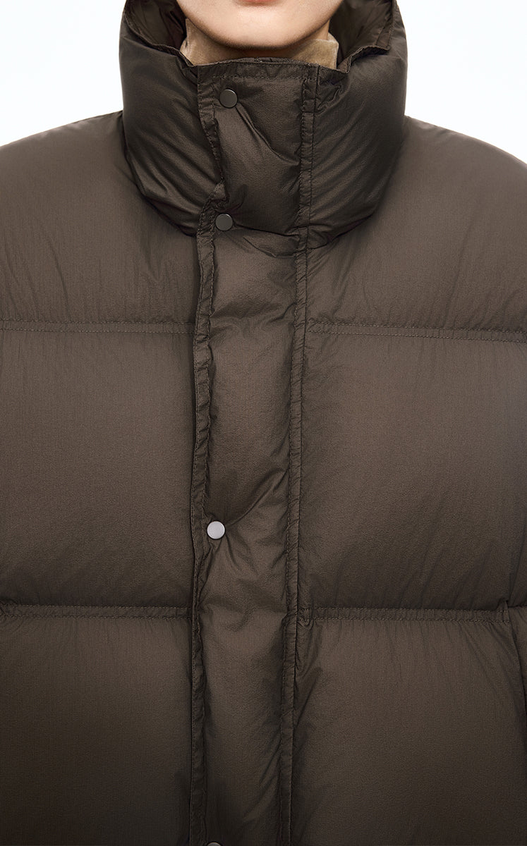 Down Coat / JNBY Oversized Jacquard Mid-Length Down Coat