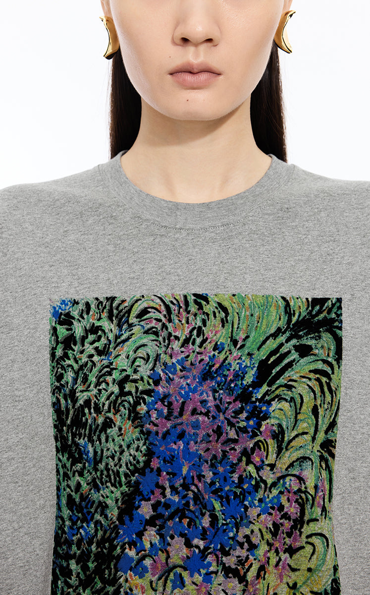 T-shirt / JNBY Hand-Drawn Graphic Loose Cotton Tee