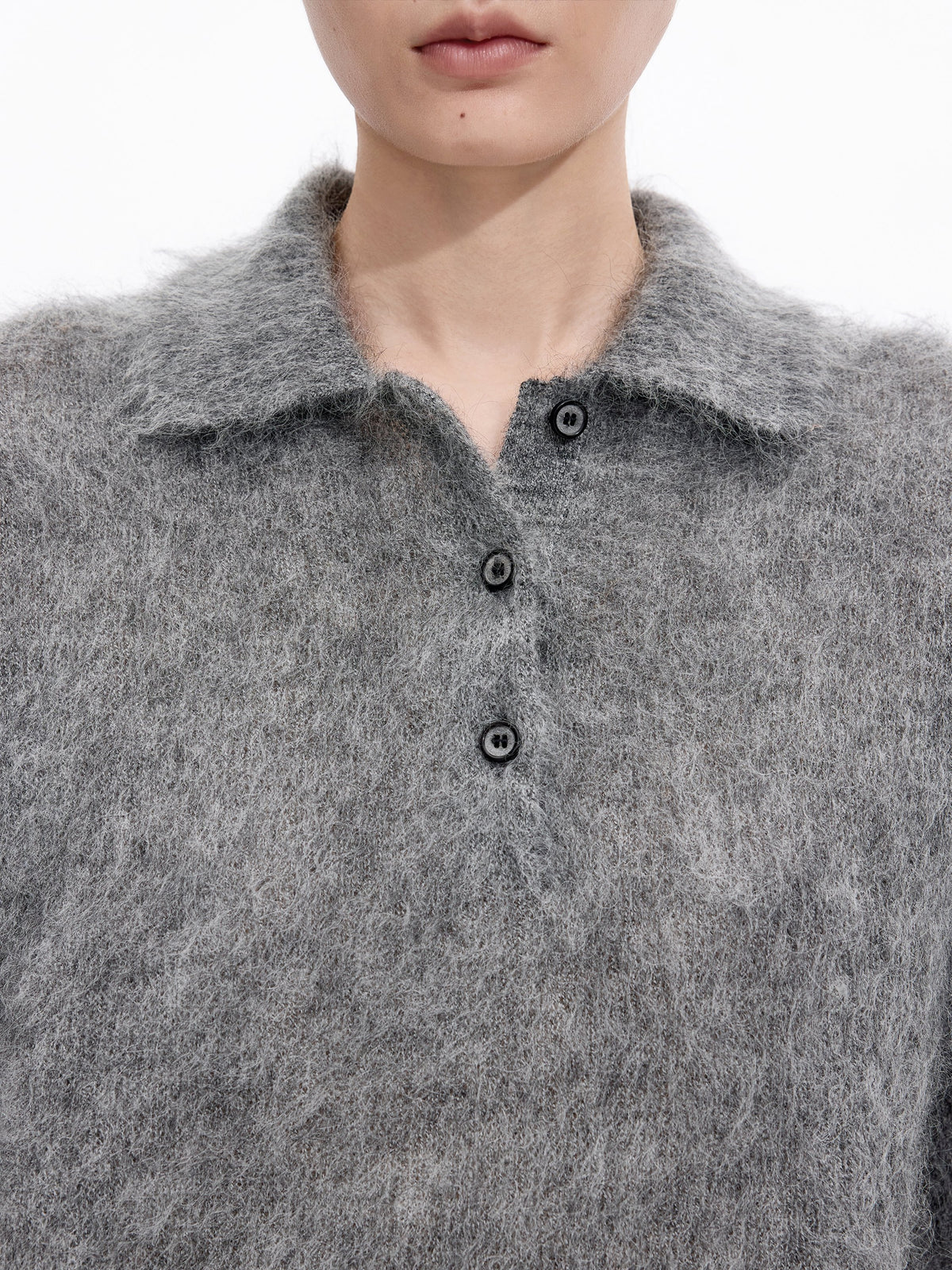 Sweater / JNBY Mohair Wool Blend Collared Pullover