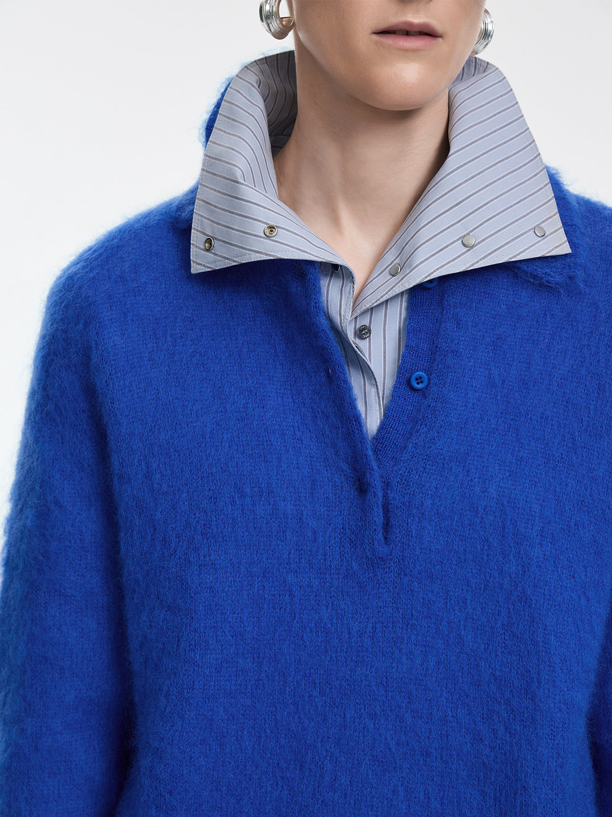 Sweater / JNBY Mohair Wool Blend Collared Pullover