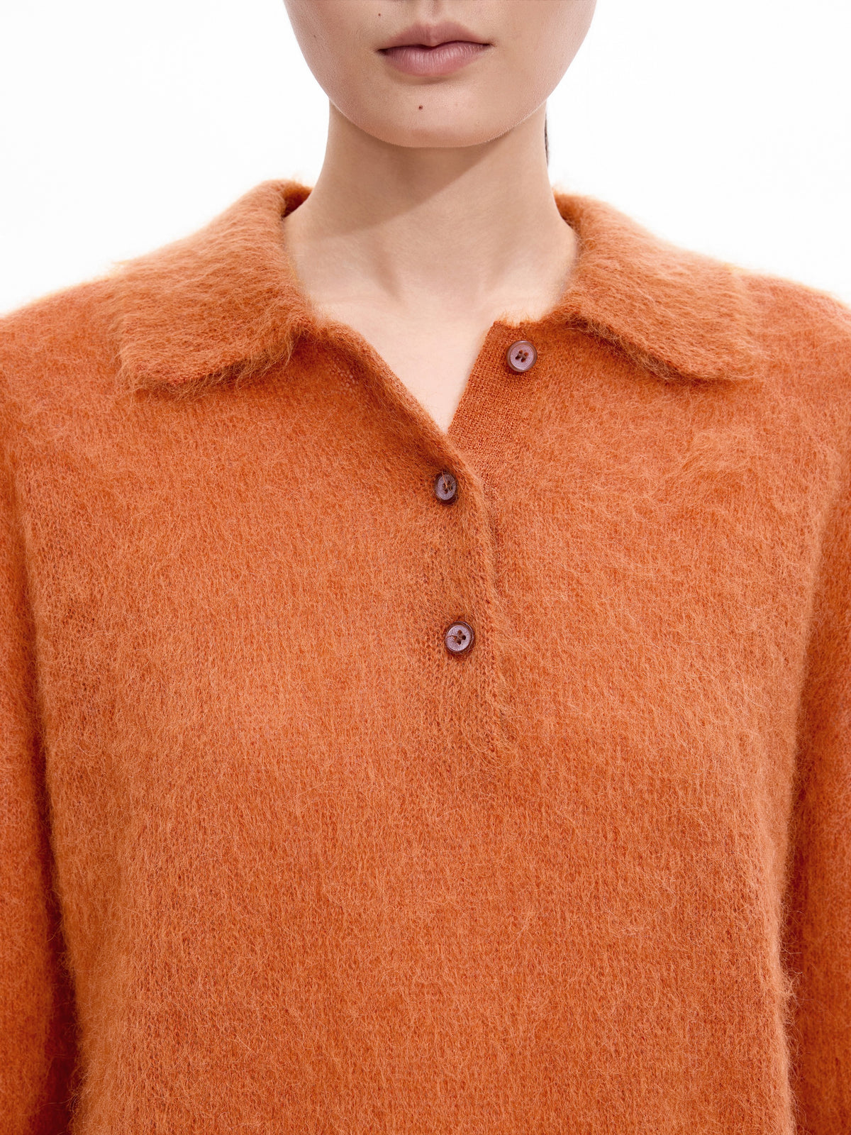 Sweater / JNBY Mohair Wool Blend Collared Pullover