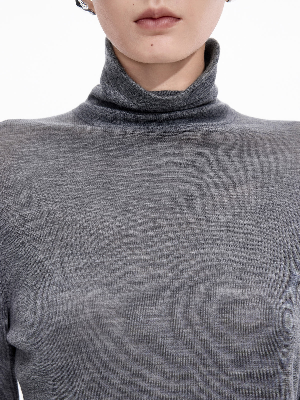 Sweater / JNBY Merino Wool Ribbed Turtleneck