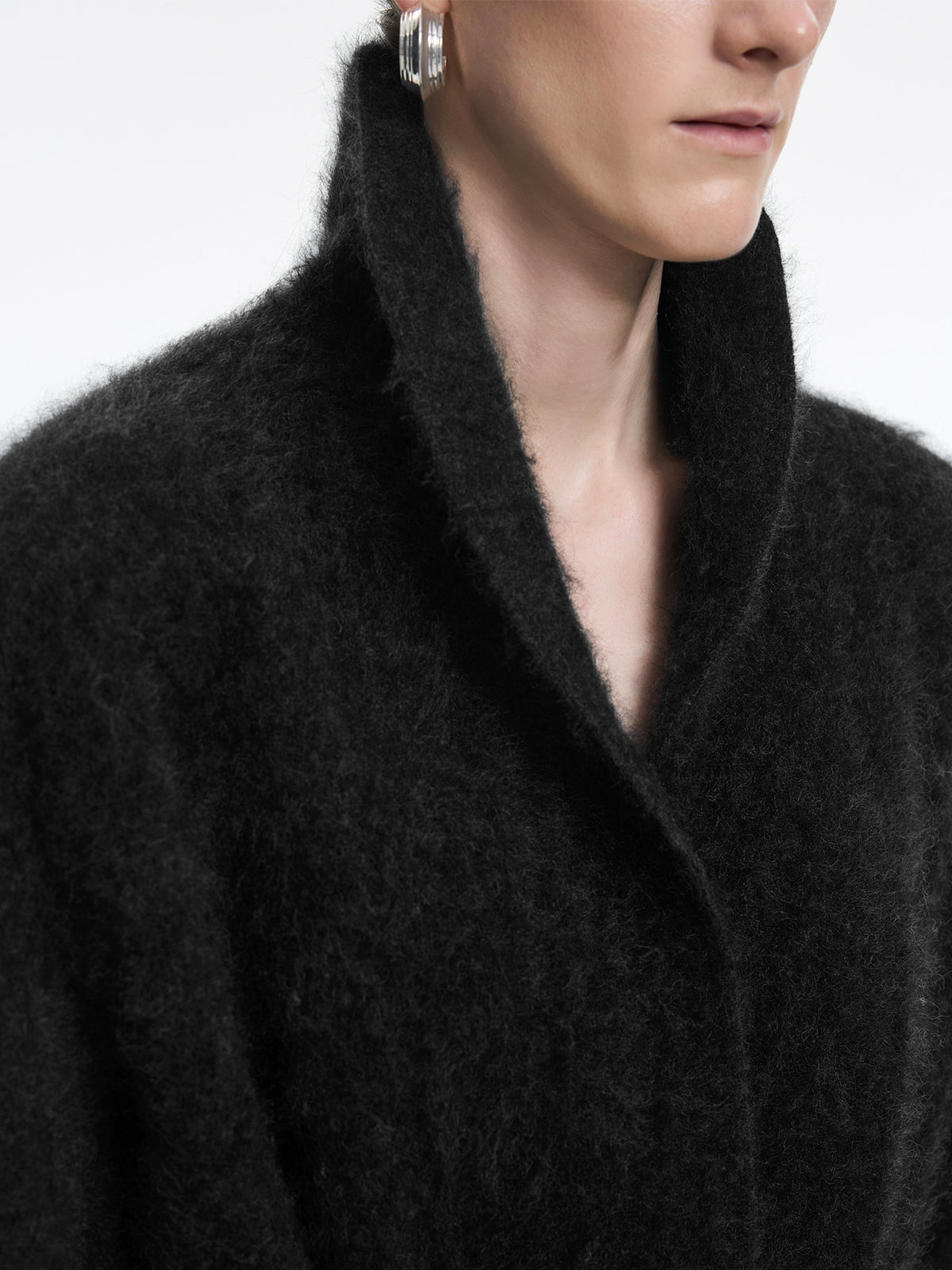 Cardigan / JNBY Wool Cashmere Blend Jacquard Open Front Sweater