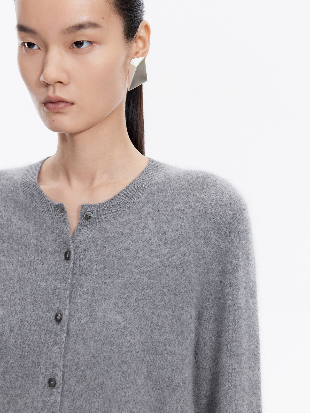 Cardigan / JNBY Wool Cashmere Silk Blend Open Front Sweater