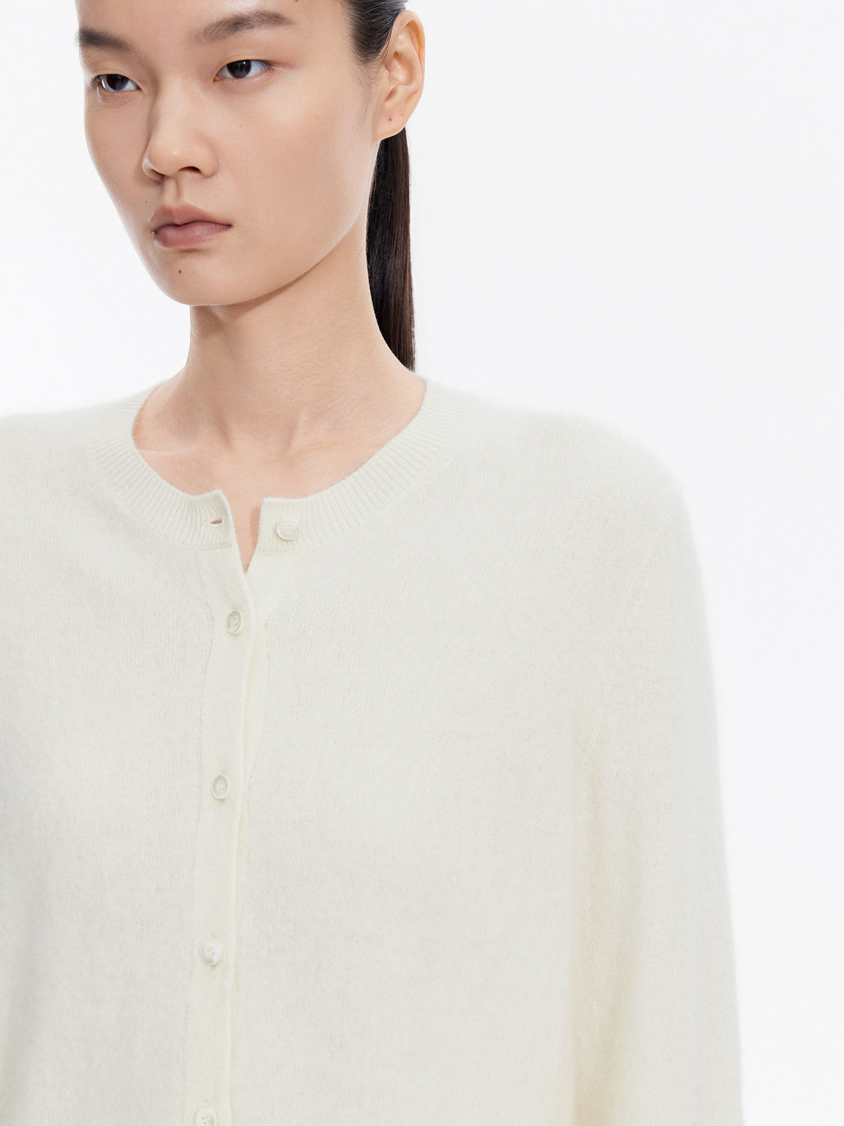 Cardigan / JNBY Wool Cashmere Silk Blend Open Front Sweater