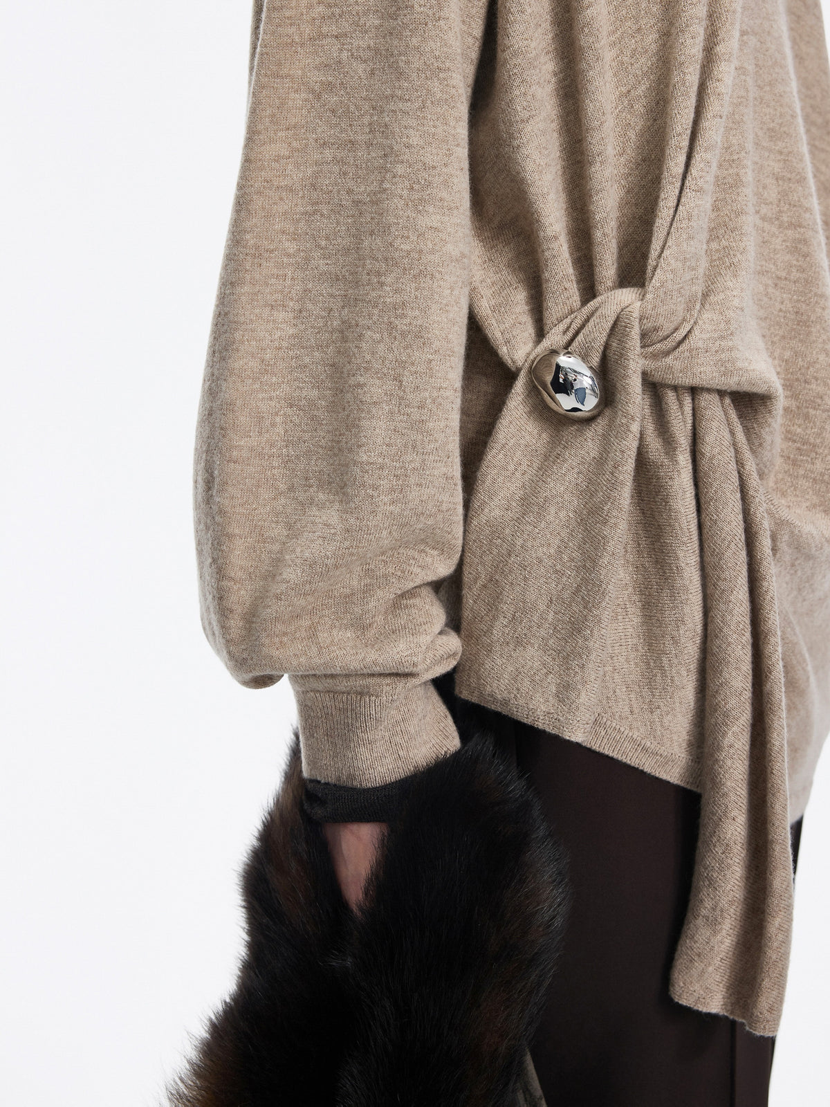 Sweater / JNBY 100% Merino Wool V-Neck Oversized Pullover