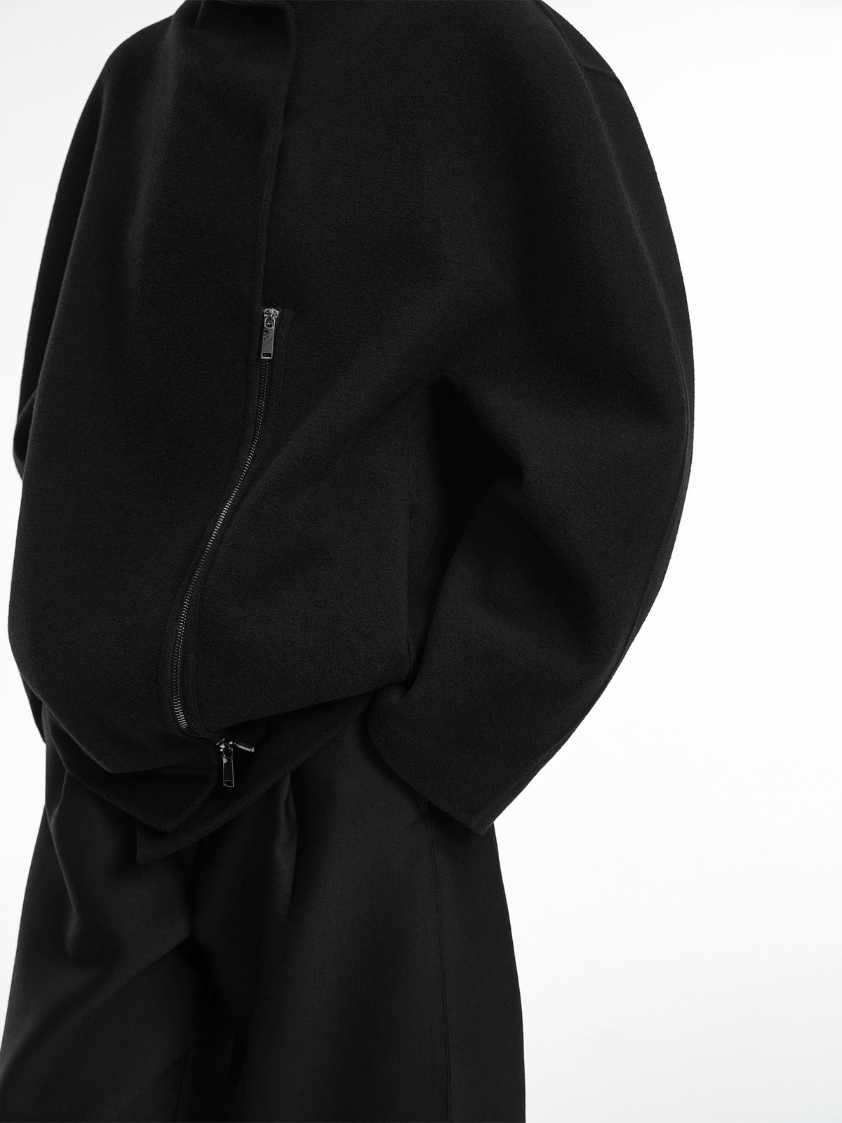 Coat / JNBY Wool Blend Double-Face T-Silhouette Coat