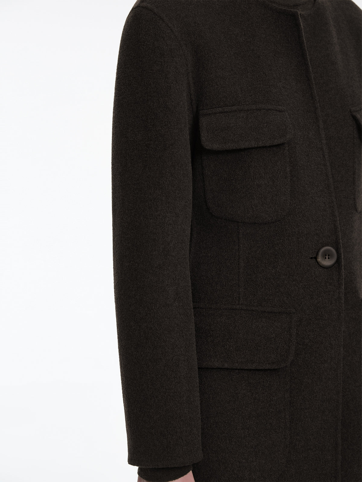Coat / JNBY Wool Blend Double-Faced X-Line Long Coat