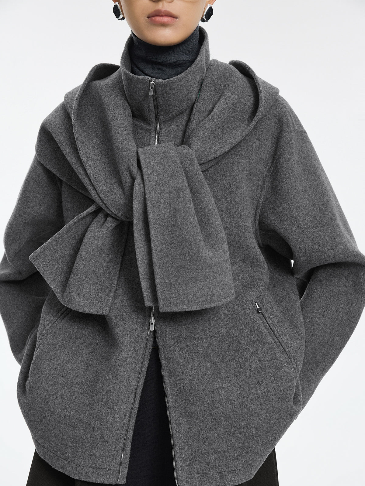 Jacket / JNBY Oversized Wool Blend Double-Face Coat
