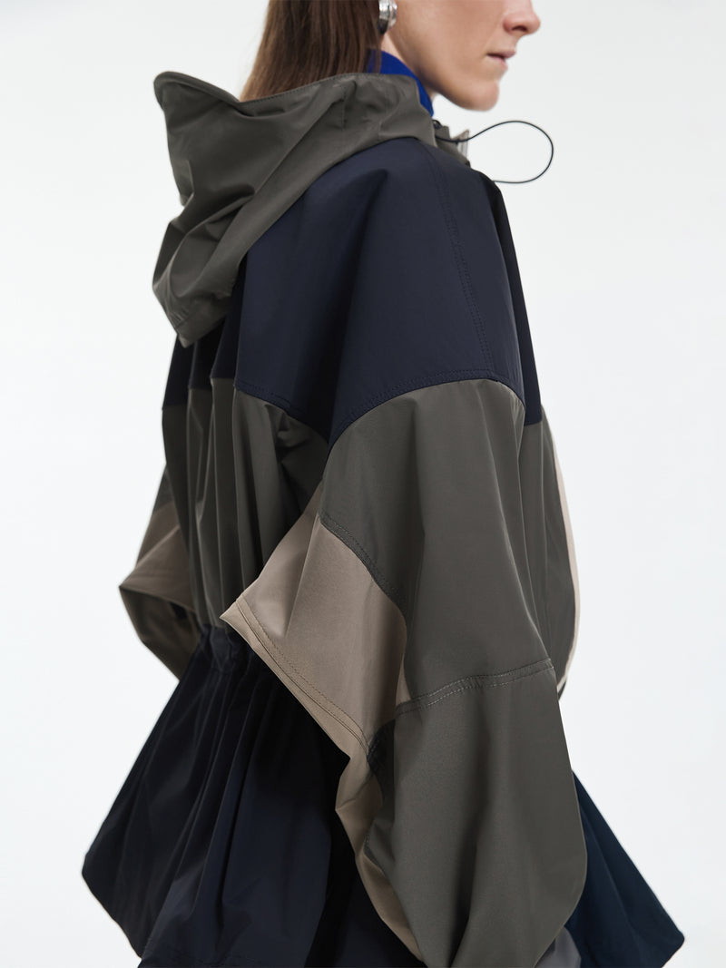 Jacket / JNBY Oversized Hooded Spliced Memory Fabric Jacket