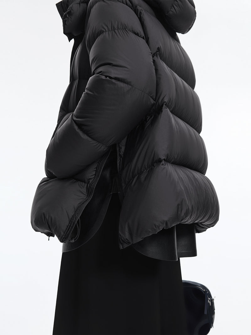 Coat / JNBY A-Line Down Puffer Jacket with Detachable Hood