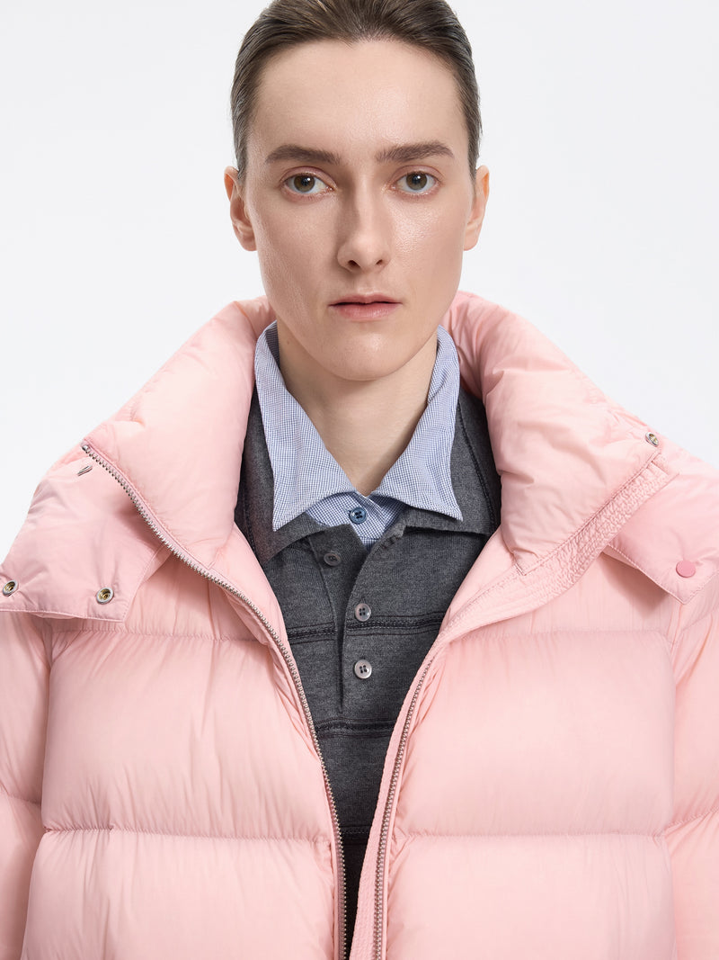 Coat / JNBY A-Line Down Puffer Jacket with Detachable Hood