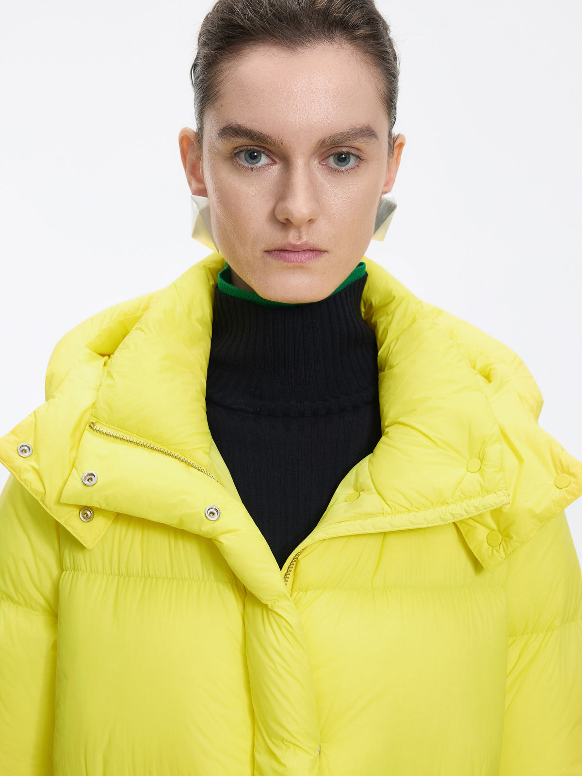 Coat / JNBY A-Line Down Puffer Jacket with Detachable Hood