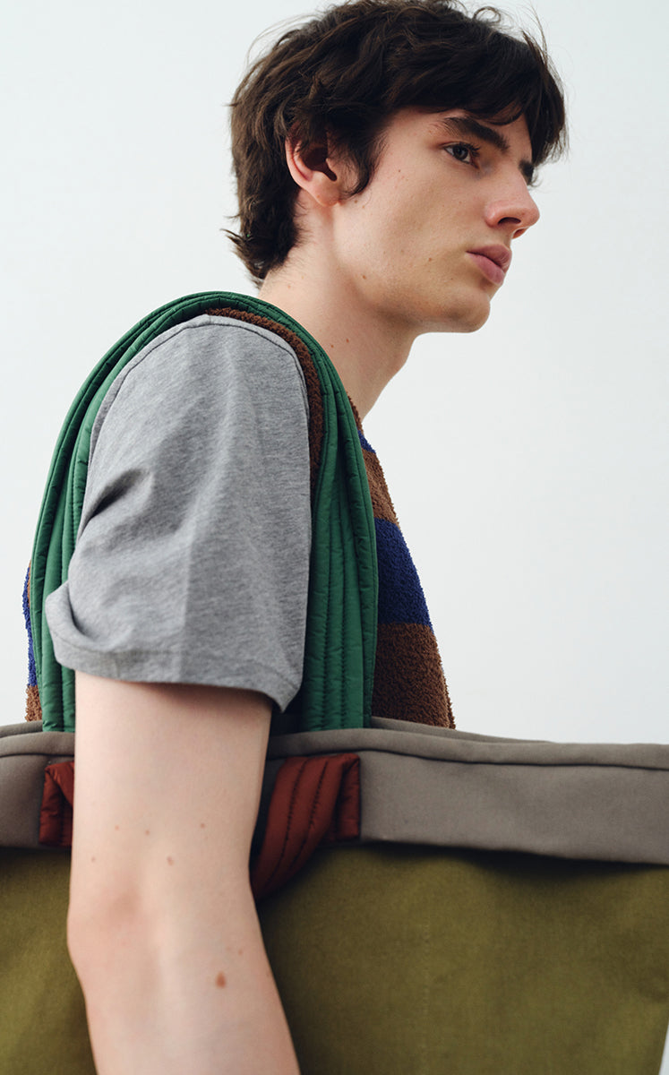 Bag / JNBYHOME Cotton Canvas Two-Tone Tote