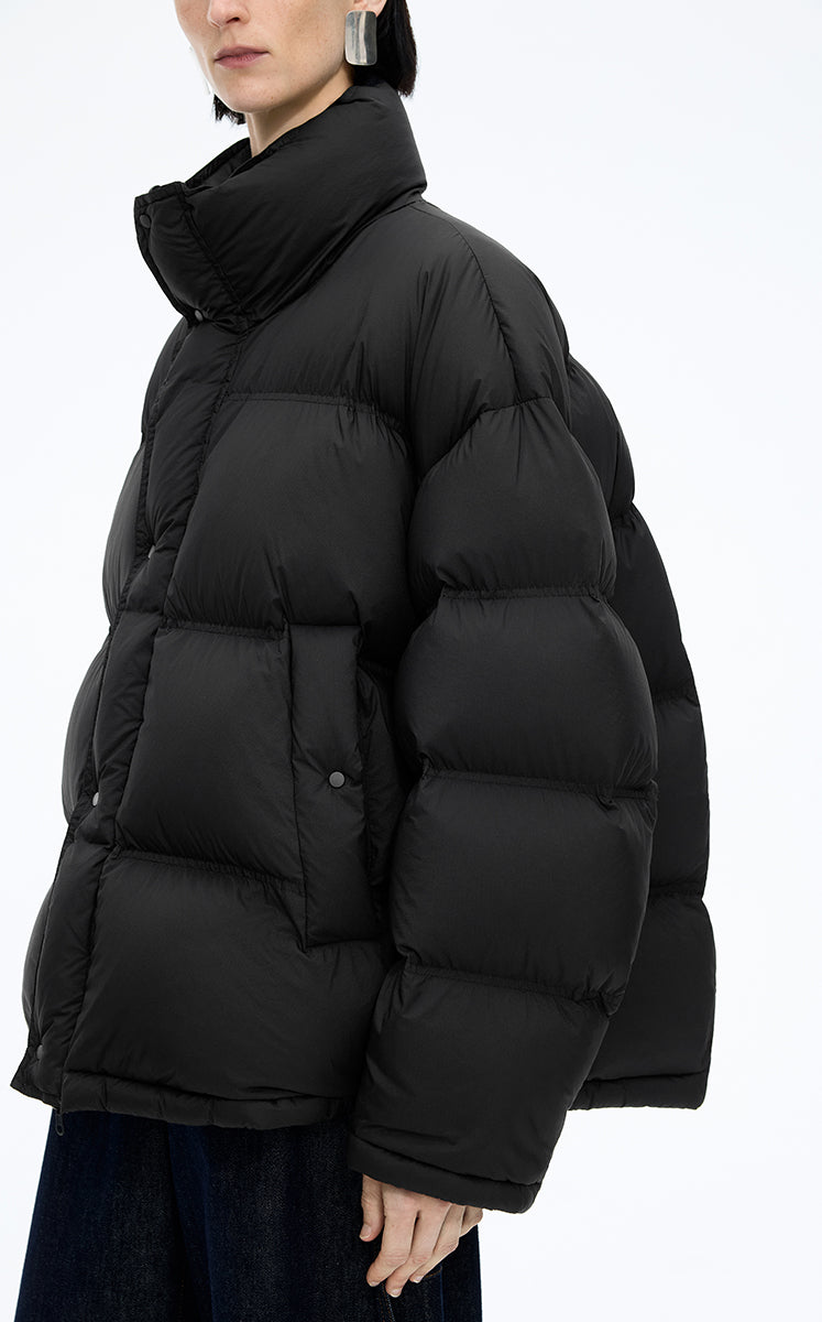 Down Coat / JNBY Oversized Jacquard Mid-Length Down Coat