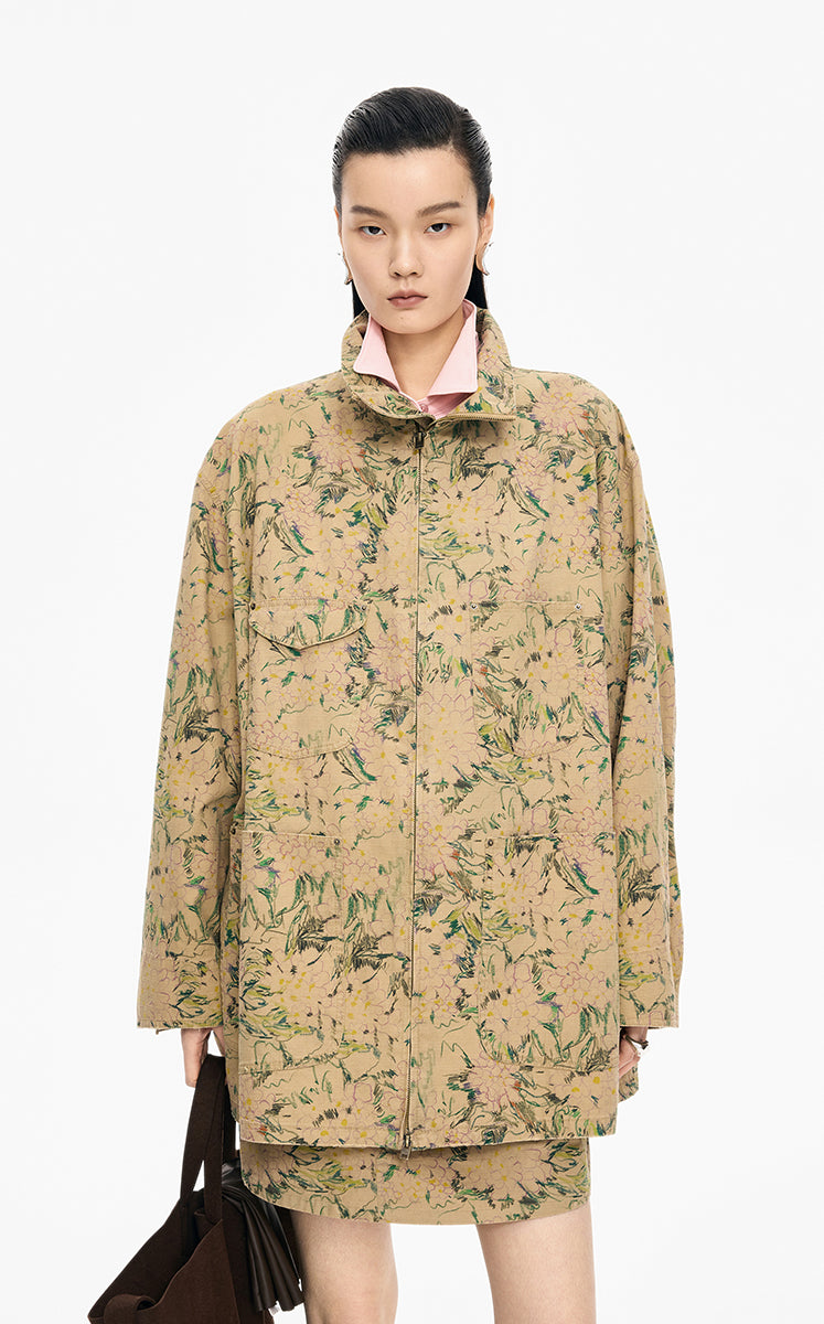 Jacket / JNBY Colored Pencil Floral Oversized Cotton Jacket
