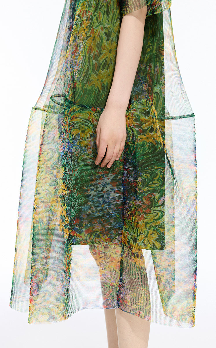 Dress / JNBY Kew Gardens Pleated Printed A-Line Dress