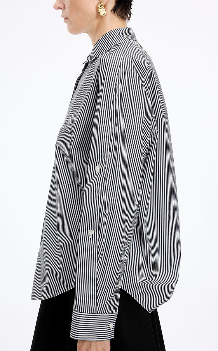 Shirt / JNBY Cotton Panel Long Sleeve Shirt