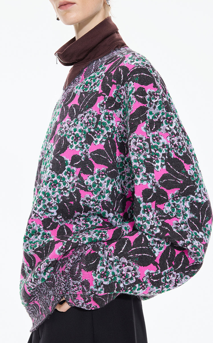 Sweater / JNBY Floral Screen Oversized Pullover