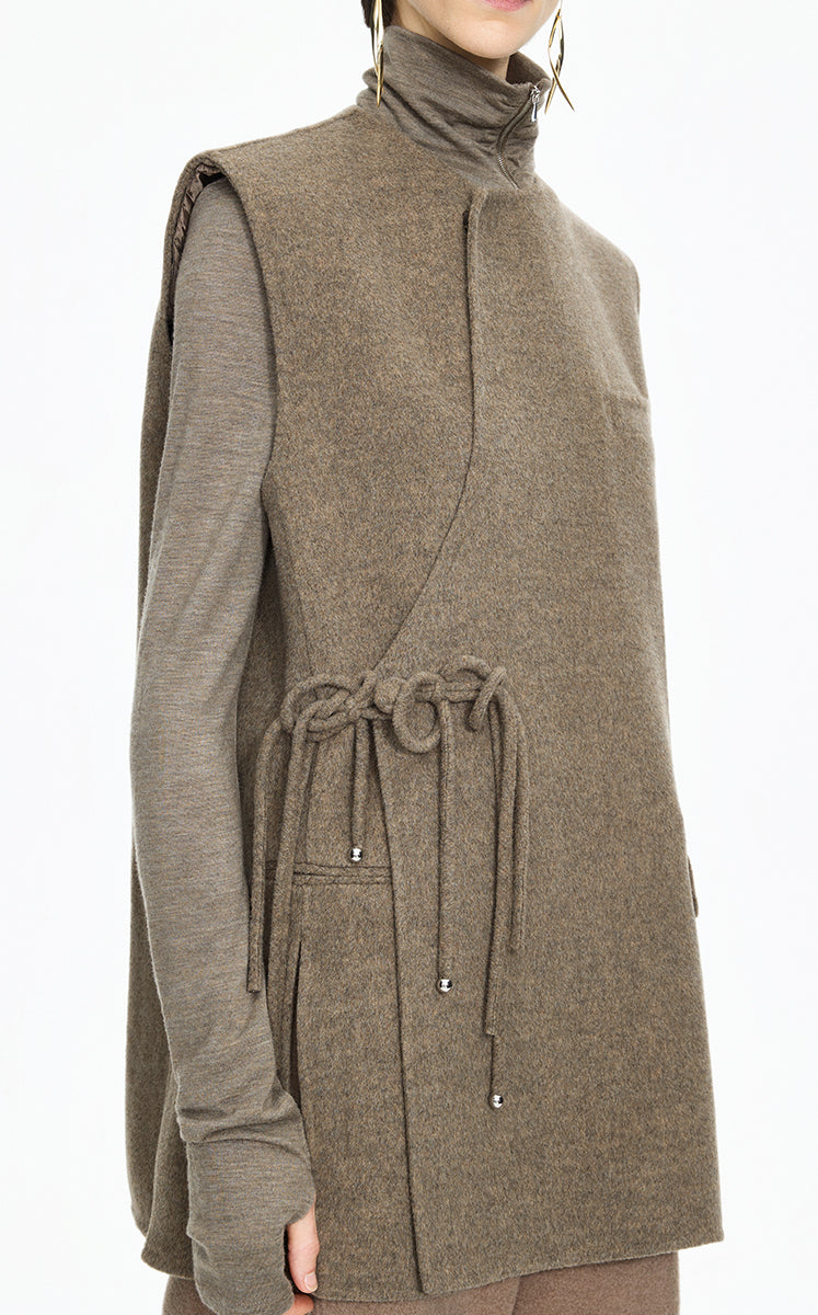 Vest / JNBY Double-Faced Collarless Wool Vest