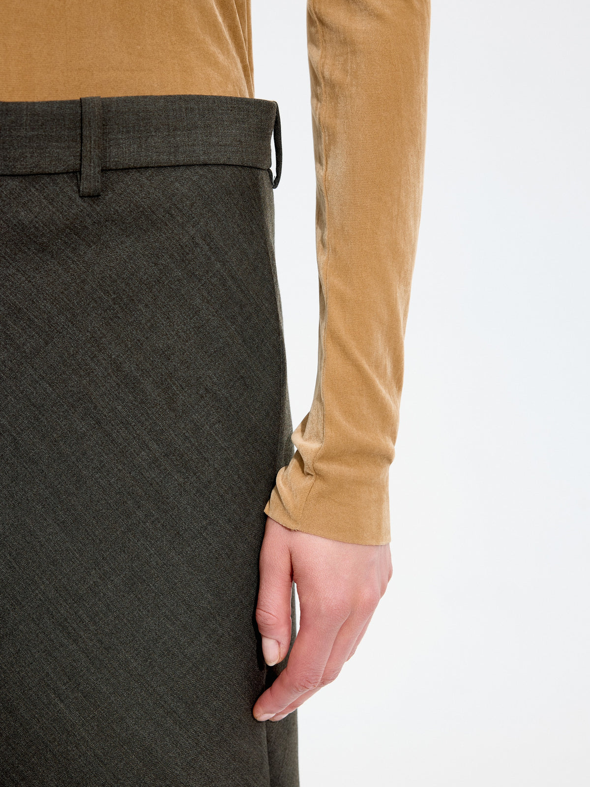 T-Shirt / JNBY Nylon Flocked Mesh Long Sleeve Top