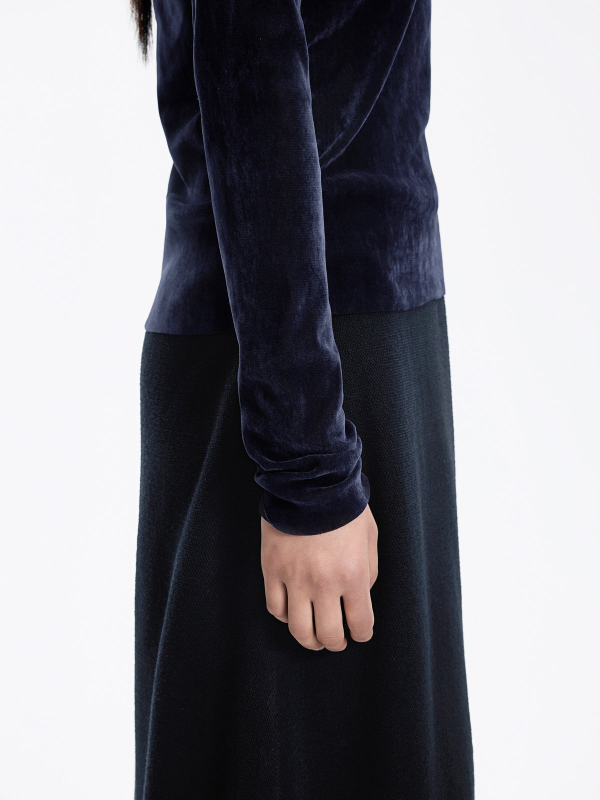 T-Shirt / JNBY Nylon Flocked Mesh Long Sleeve Top