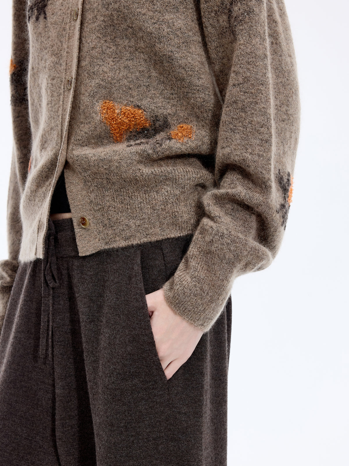 Cardigan / JNBY Mohair Blend Floral Jacqueline Short Sweater