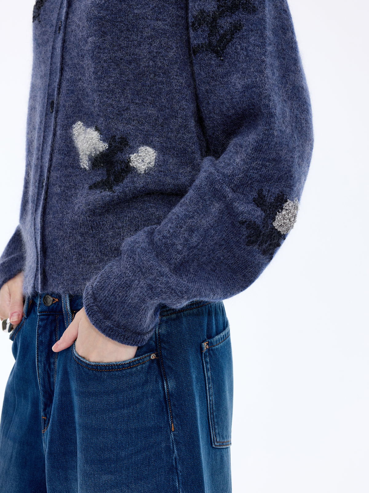 Cardigan / JNBY Mohair Blend Floral Jacqueline Short Sweater