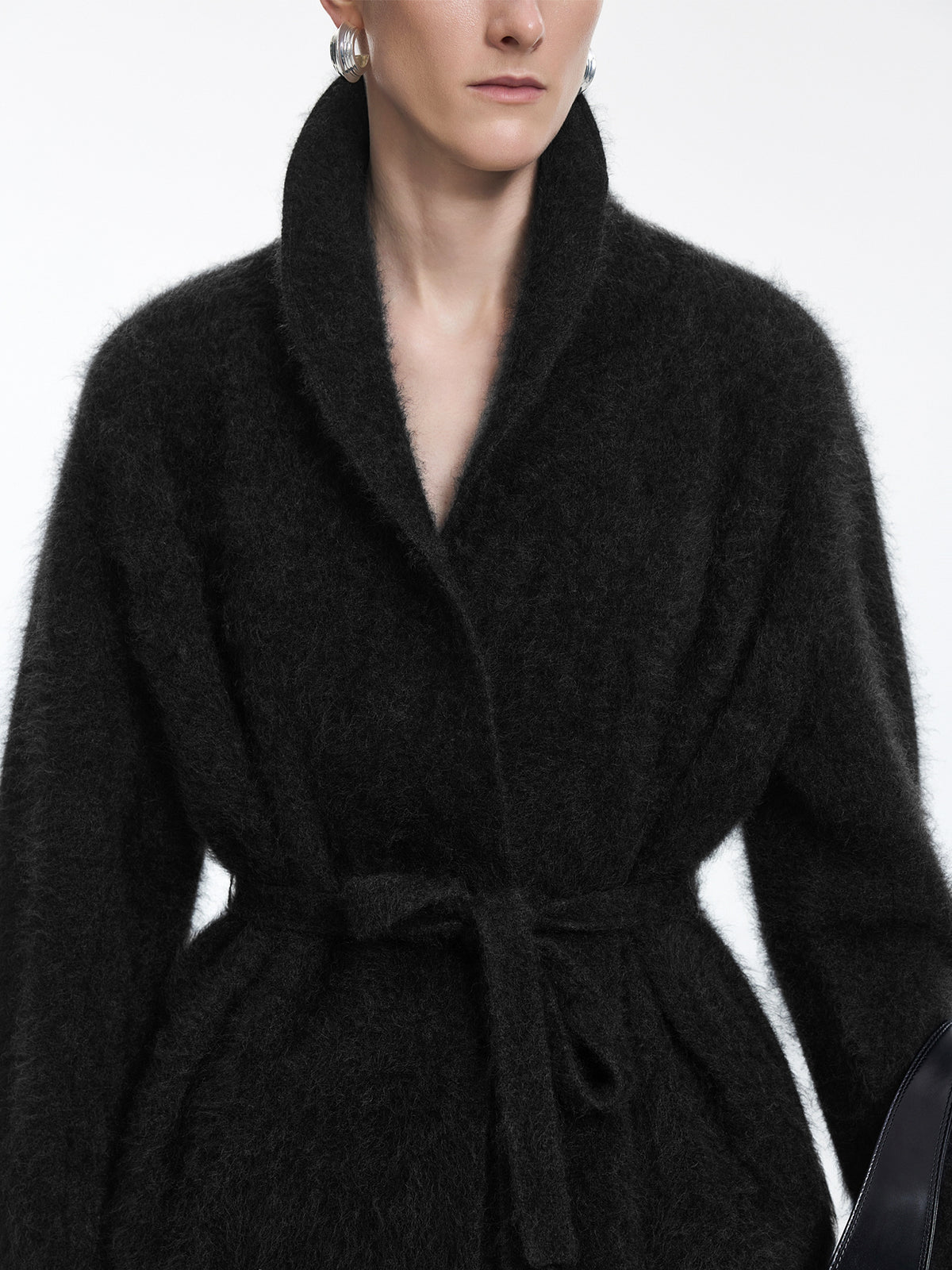Cardigan / JNBY Wool Cashmere Blend Jacquard Open Front Sweater