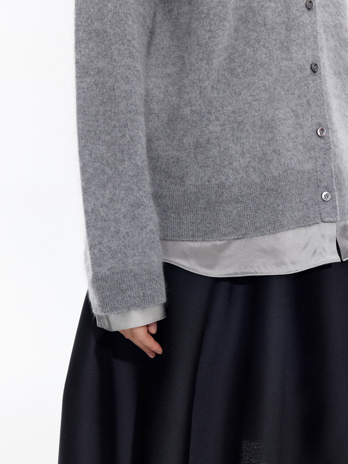 Cardigan / JNBY Wool Cashmere Silk Blend Open Front Sweater