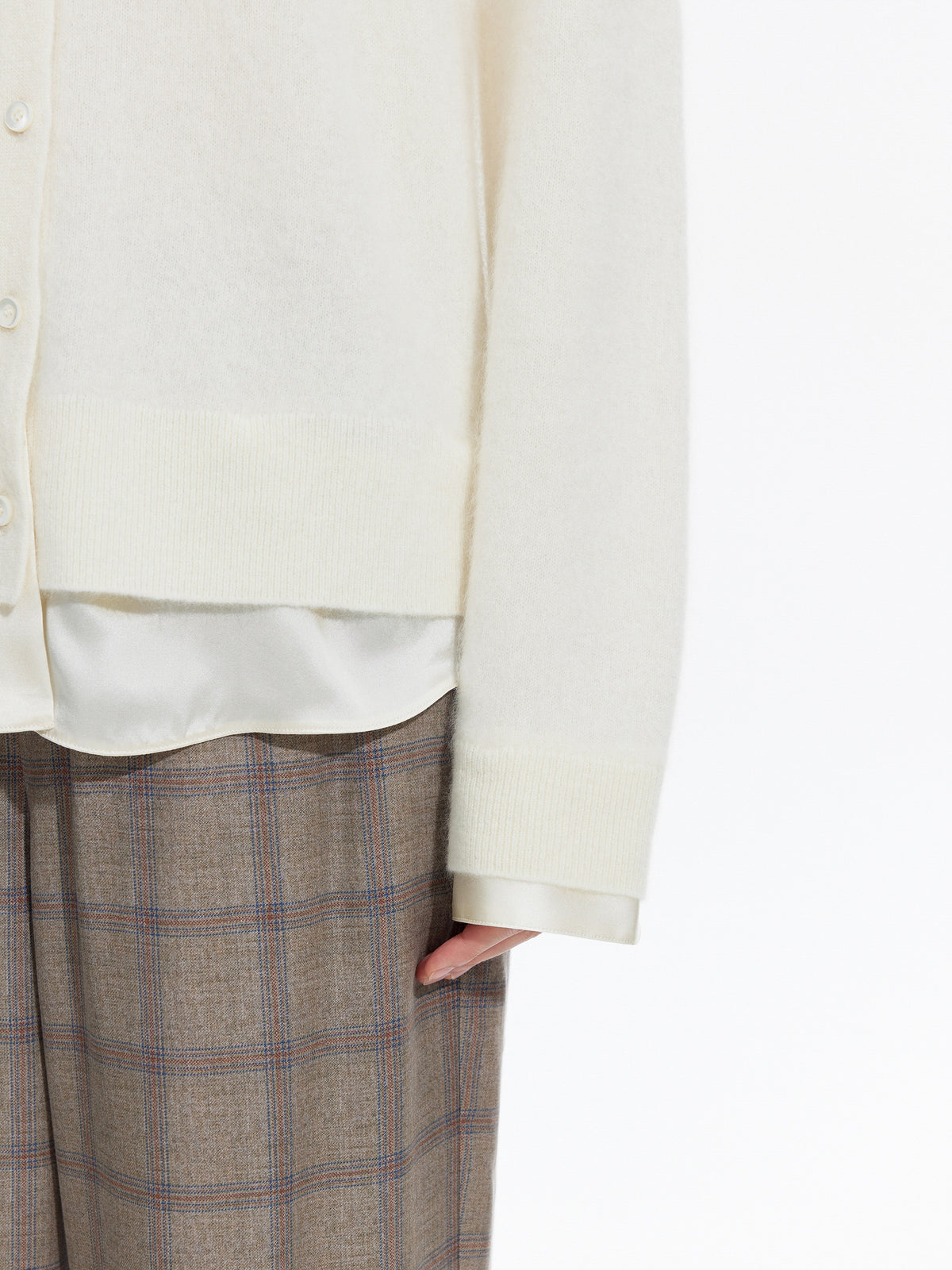 Cardigan / JNBY Wool Cashmere Silk Blend Open Front Sweater