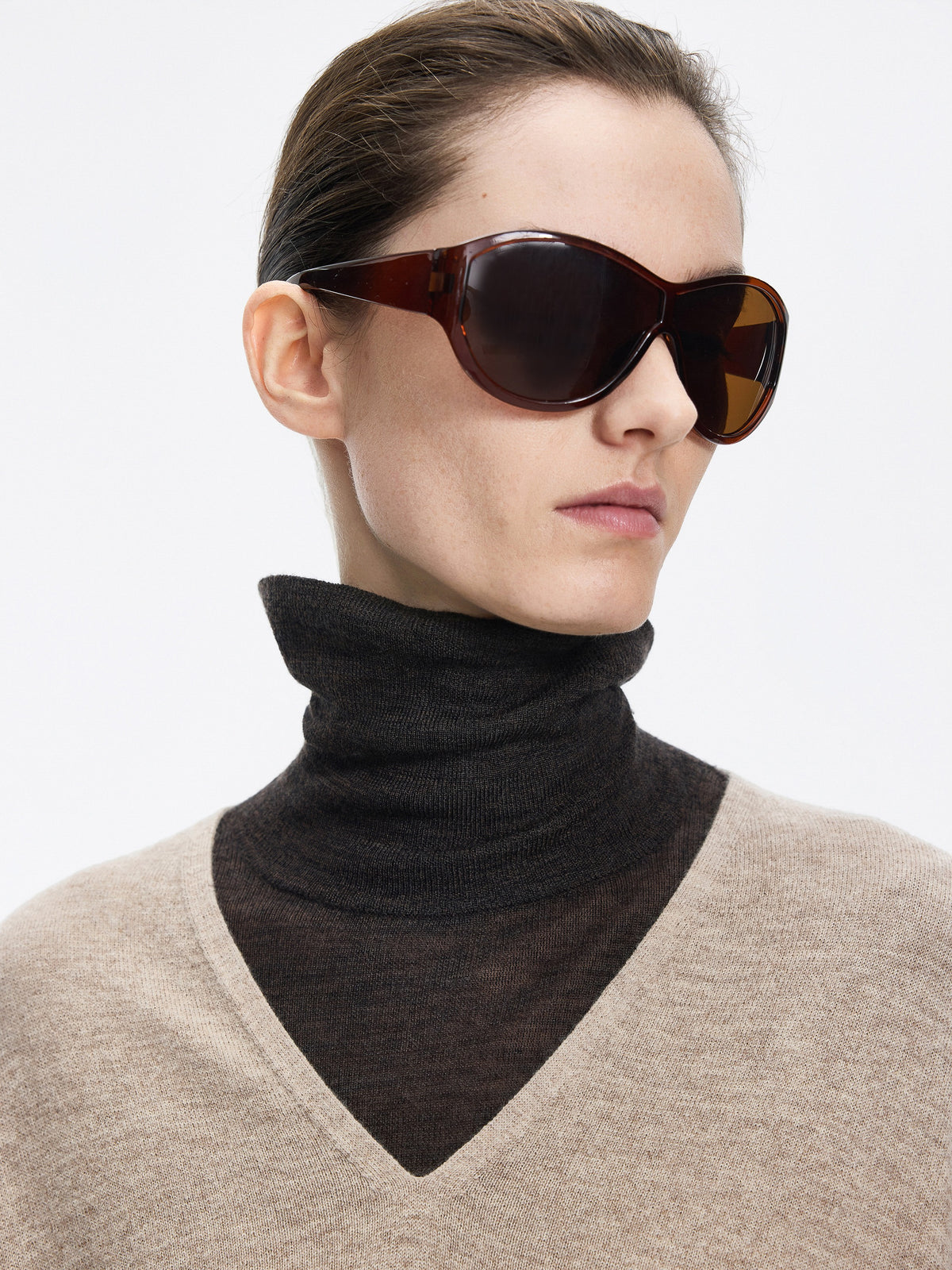 Sweater / JNBY 100% Merino Wool V-Neck Oversized Pullover