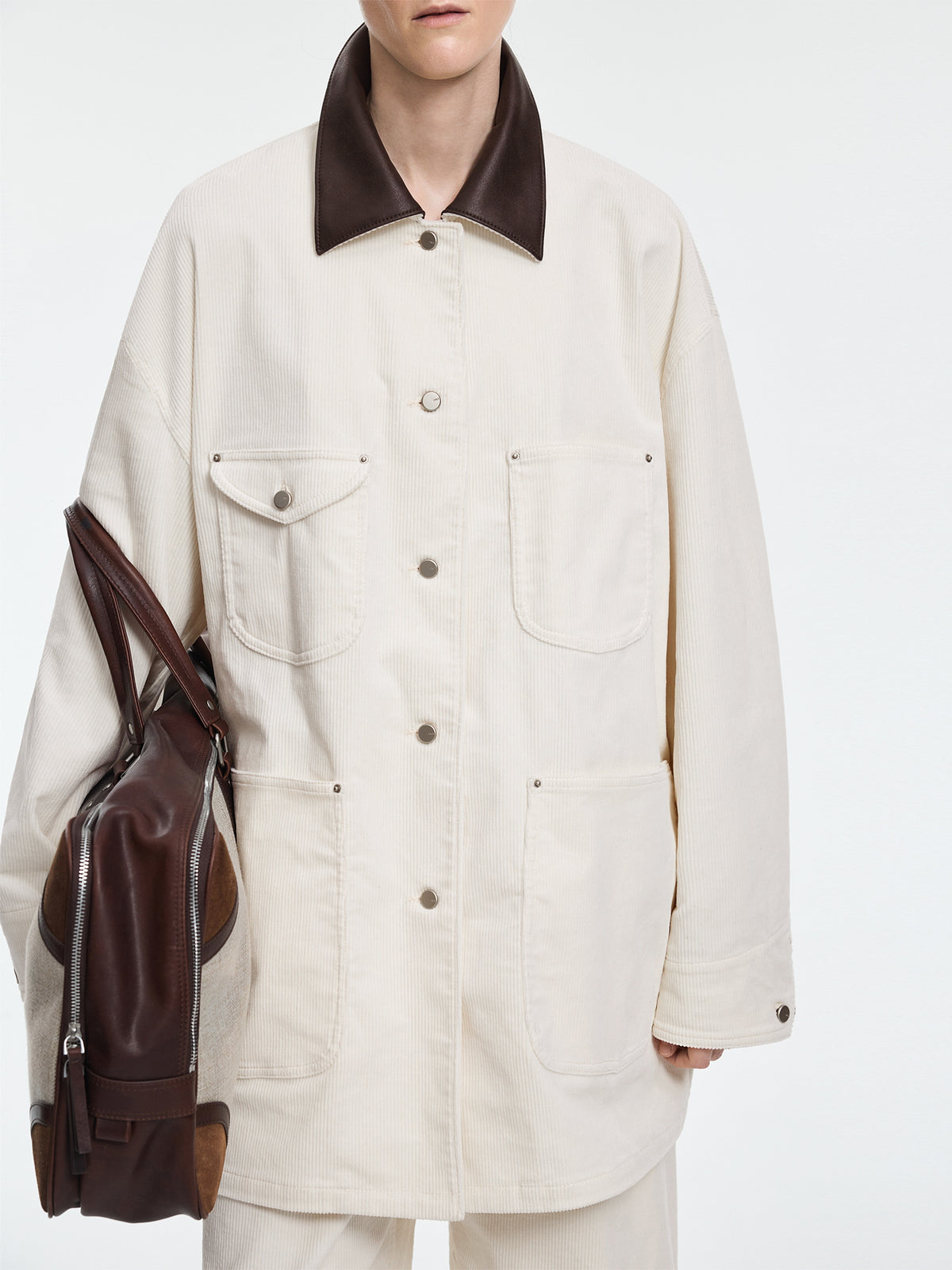 Jacket / JNBY Oversized Cotton Corduroy Long Jacket