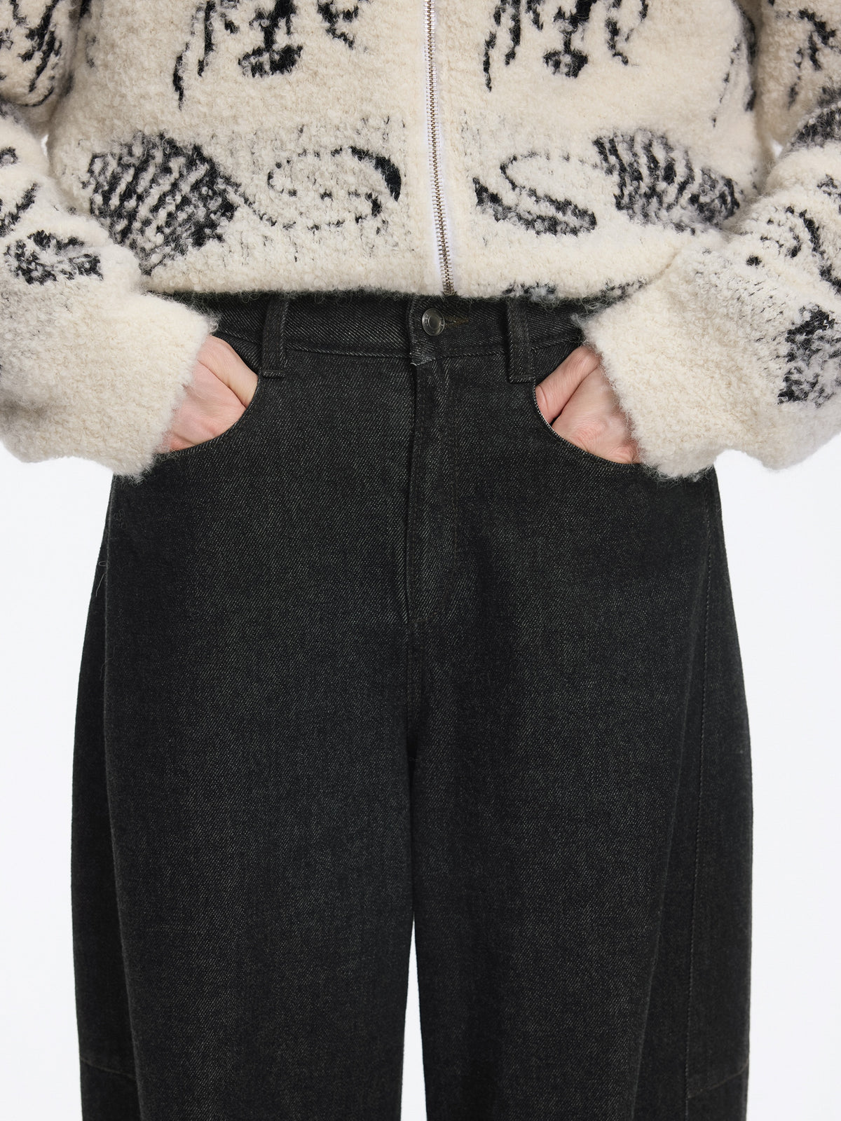Jeans / JNBY High-Waist Banana Cut Denim Trousers