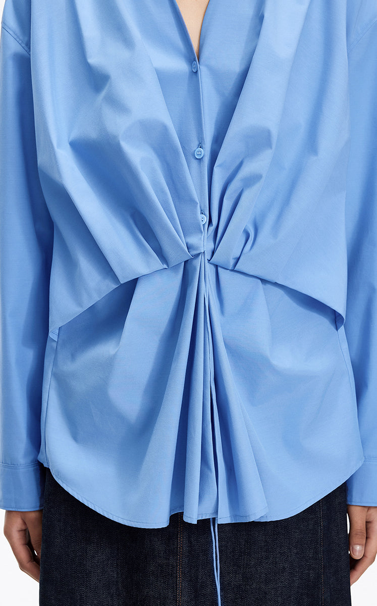 Shirt / JNBY Relaxed Fit Tie-Waist Long Sleeve Blouse